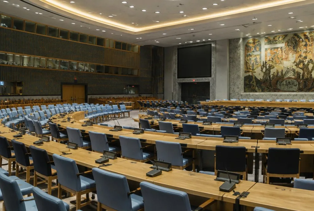 Plenary hall of a world summit